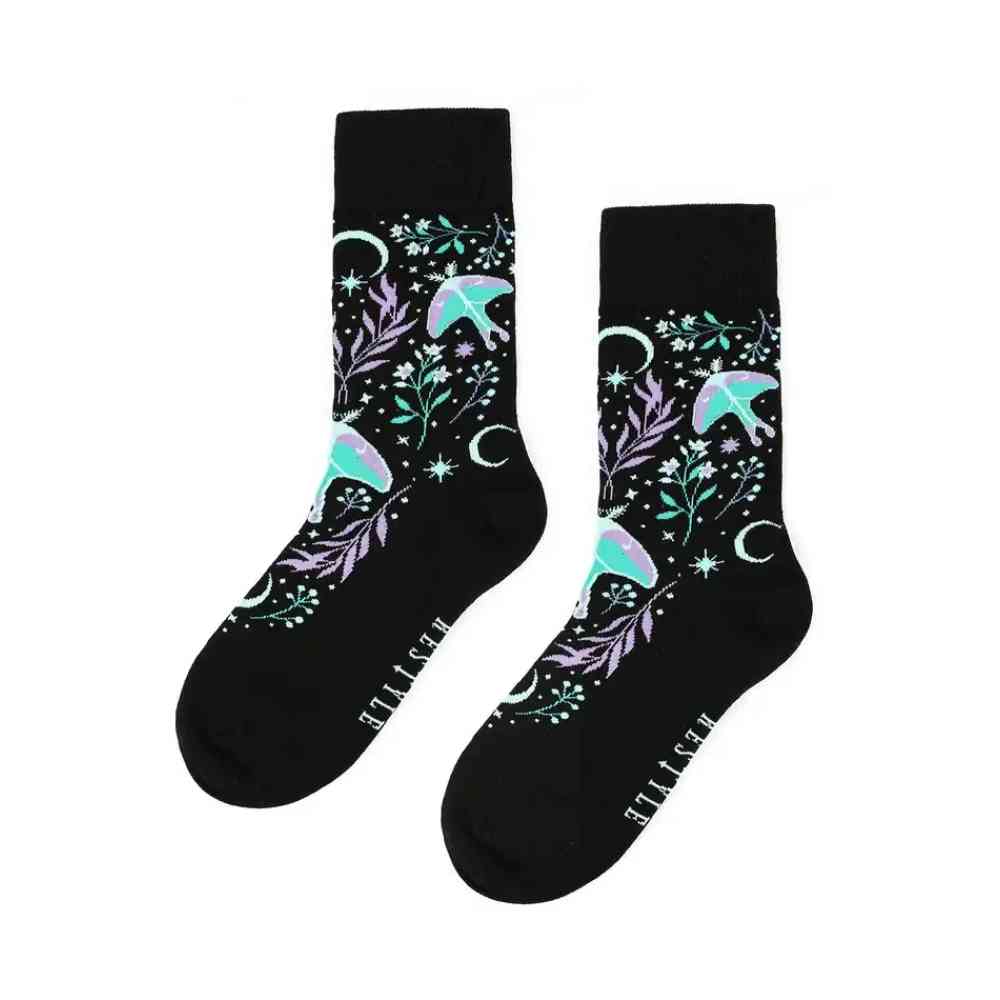 Restyle - Moonglow Jaquard Socks - Black